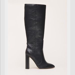 Knee-high heeled boots (black)